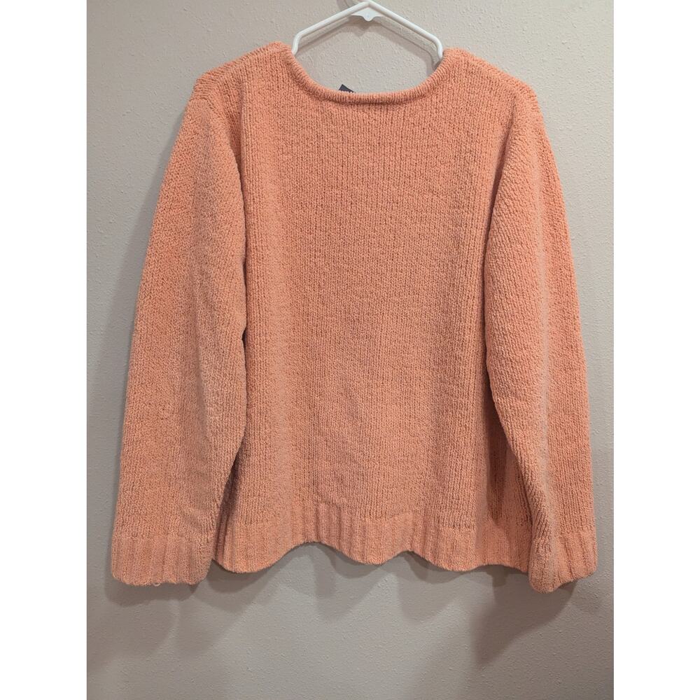 Super soft chunky knit peach colored long sleeve sweater by Crazy Horse size XL - Picture 4 of 8